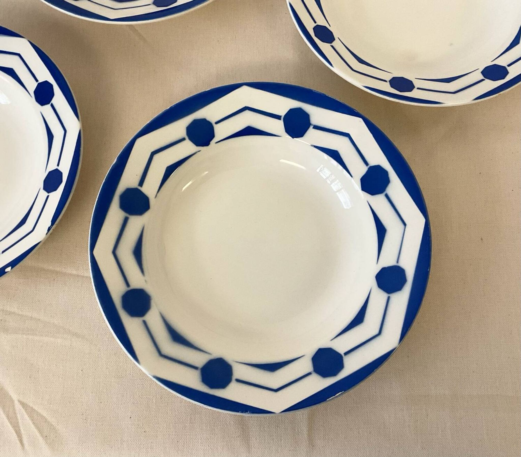 6 assiettes creuses Digoin Sarreguemines - Collection Ciboulette