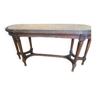 Louis XVI style cane bench