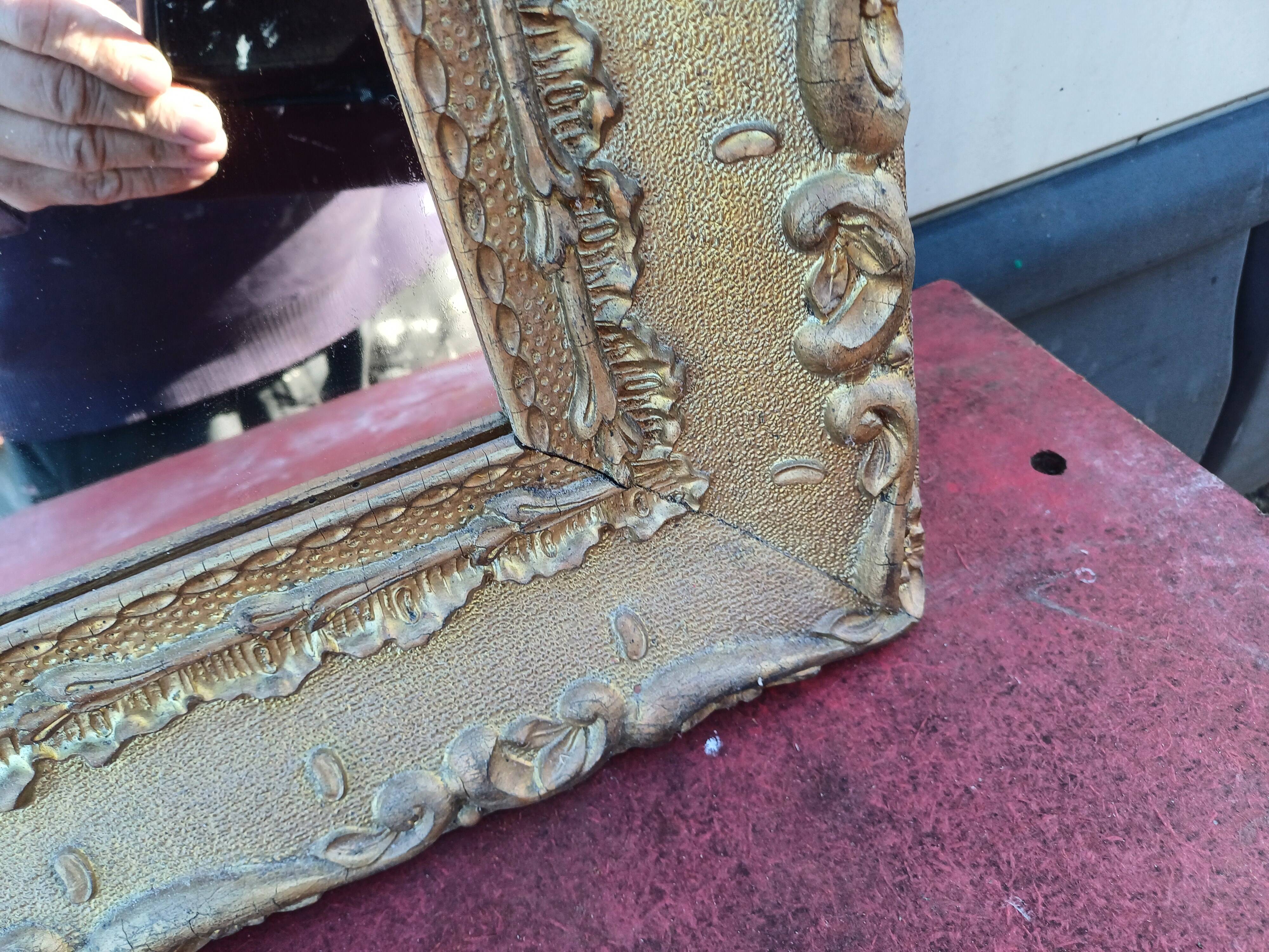 Mirror Wood and gilded Stuk