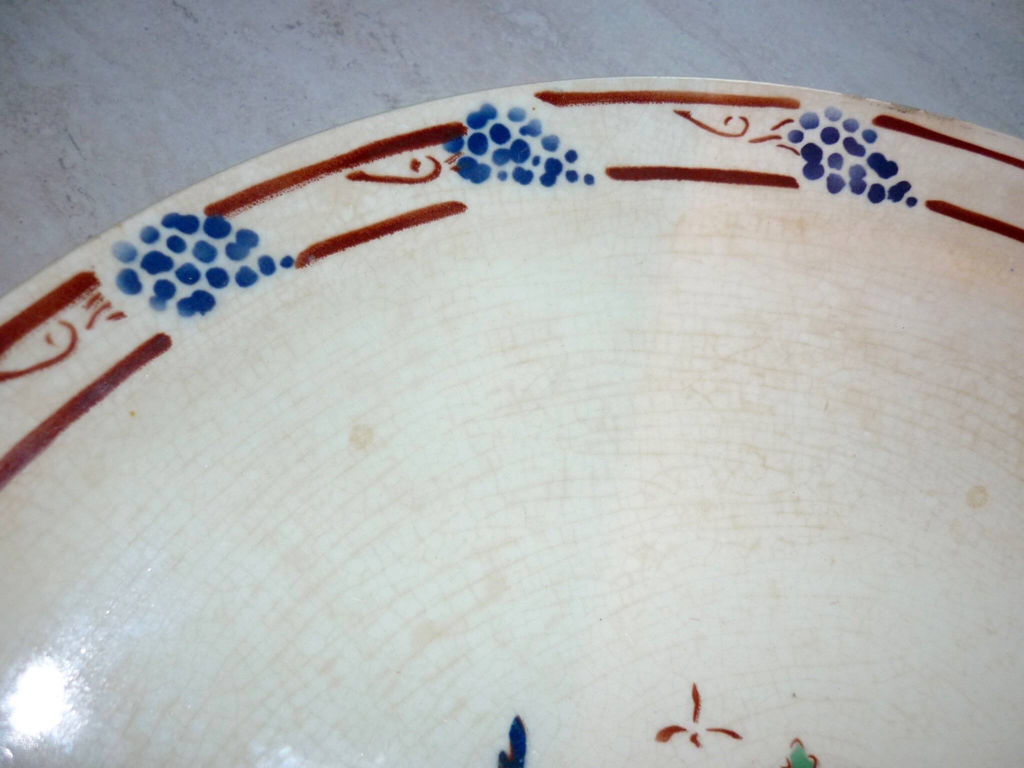 Round dish 32.5 cm Gournay signed M. Goupy for MAISON ROUARD