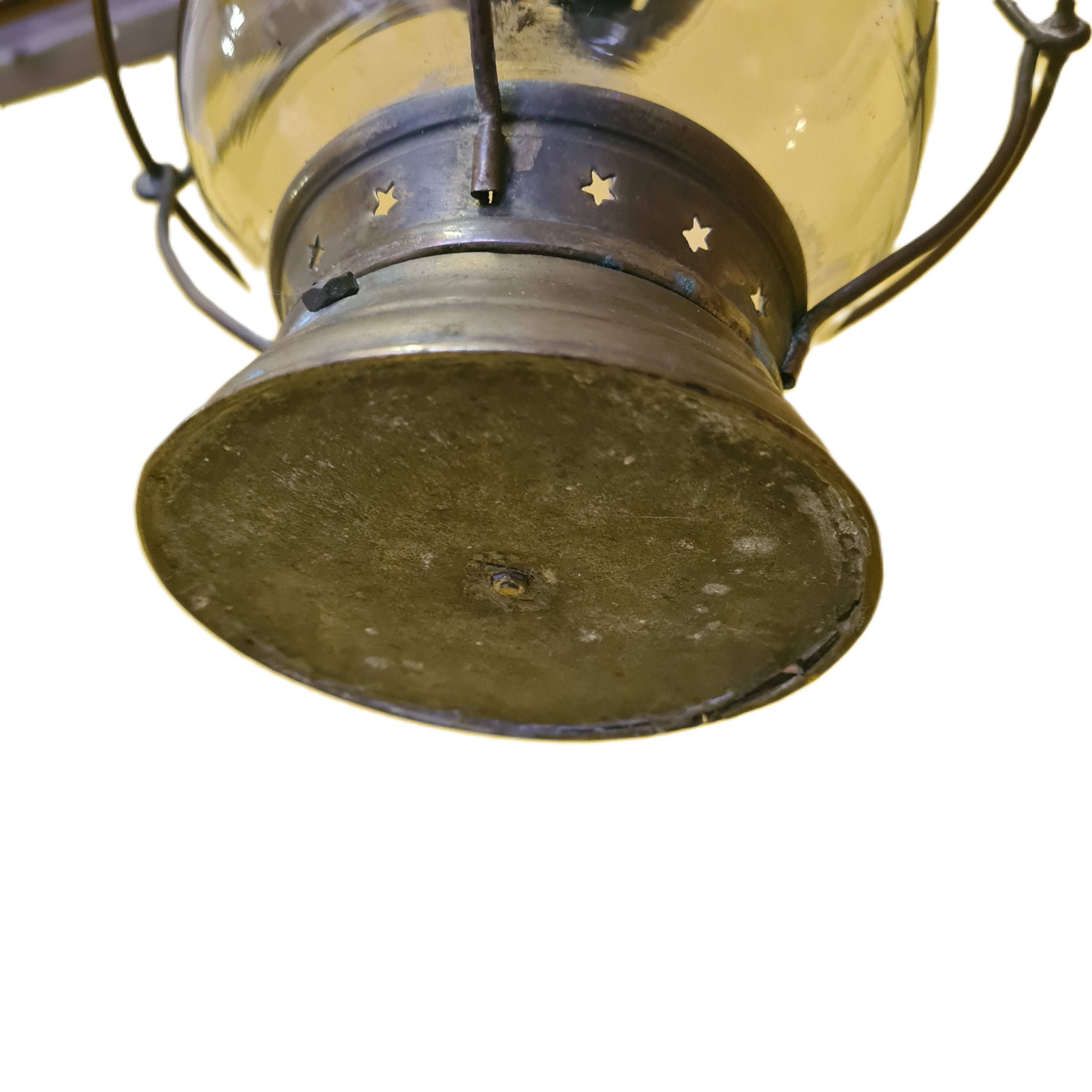 Lanterne de bateau en cuivre pour bougie, vers 1900