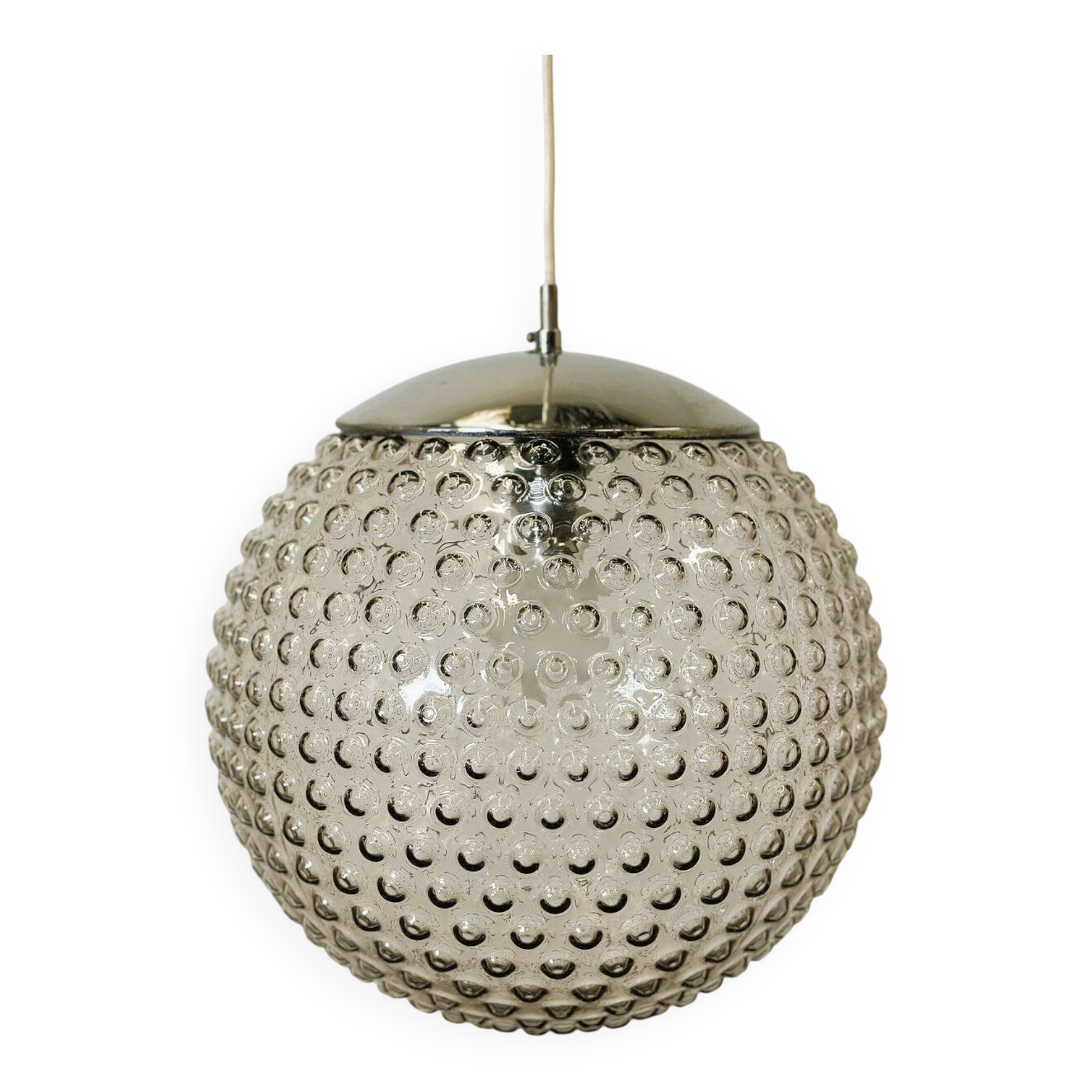 Rare designer glass Space Age pendant lamp by Rolf Krüger for Staff, Germany, 1970s