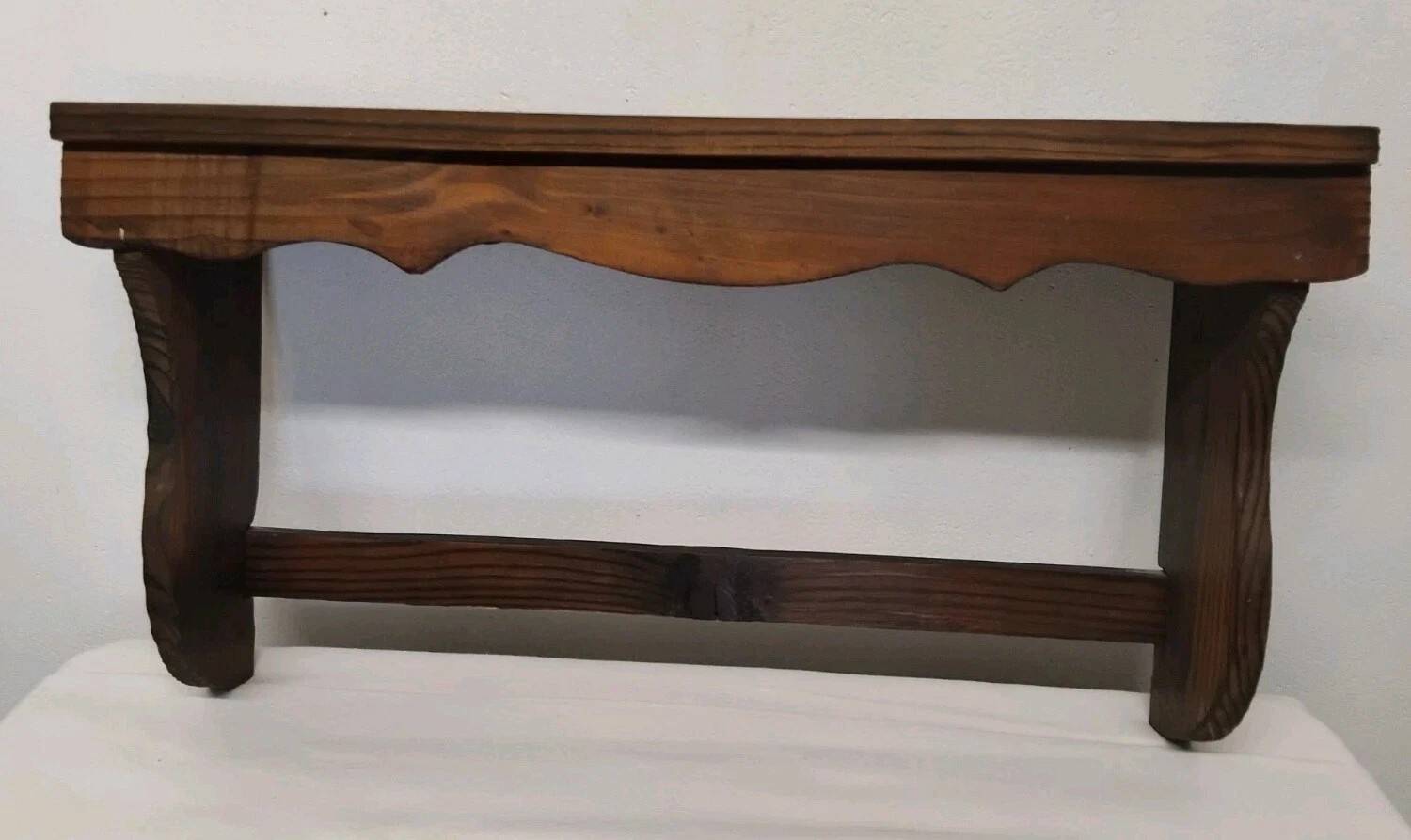 Antique Wall Shelf with Vintage Hooks