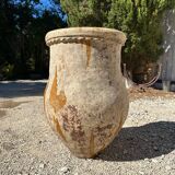 Ancient terracotta pottery jar
