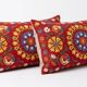 Set of 2 vintage embroidered cushion covers 43x71 cm