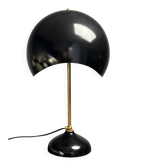 Lampe de bureau ou de table en laiton ondulé en forme de coquille de champignon italienne des années 1960.