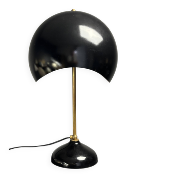 Midcentury Italian scallop mushroom wavy brass desk or table lamp, 1960s