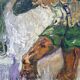 Tableau ancien Arlequin dansant