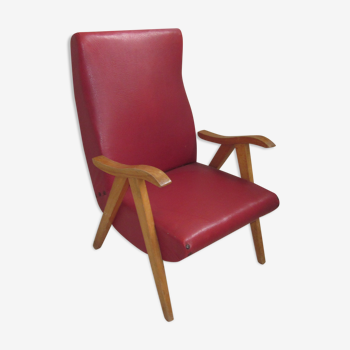 Fauteuil enfant en skaï des annèes 50-60