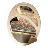 Oval cast iron mirror