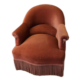Pink velvet toad armchair