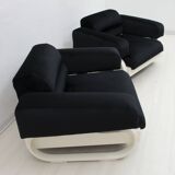 Pair of Mid-Century Modern Italian Velvet Armchairs, 1960s