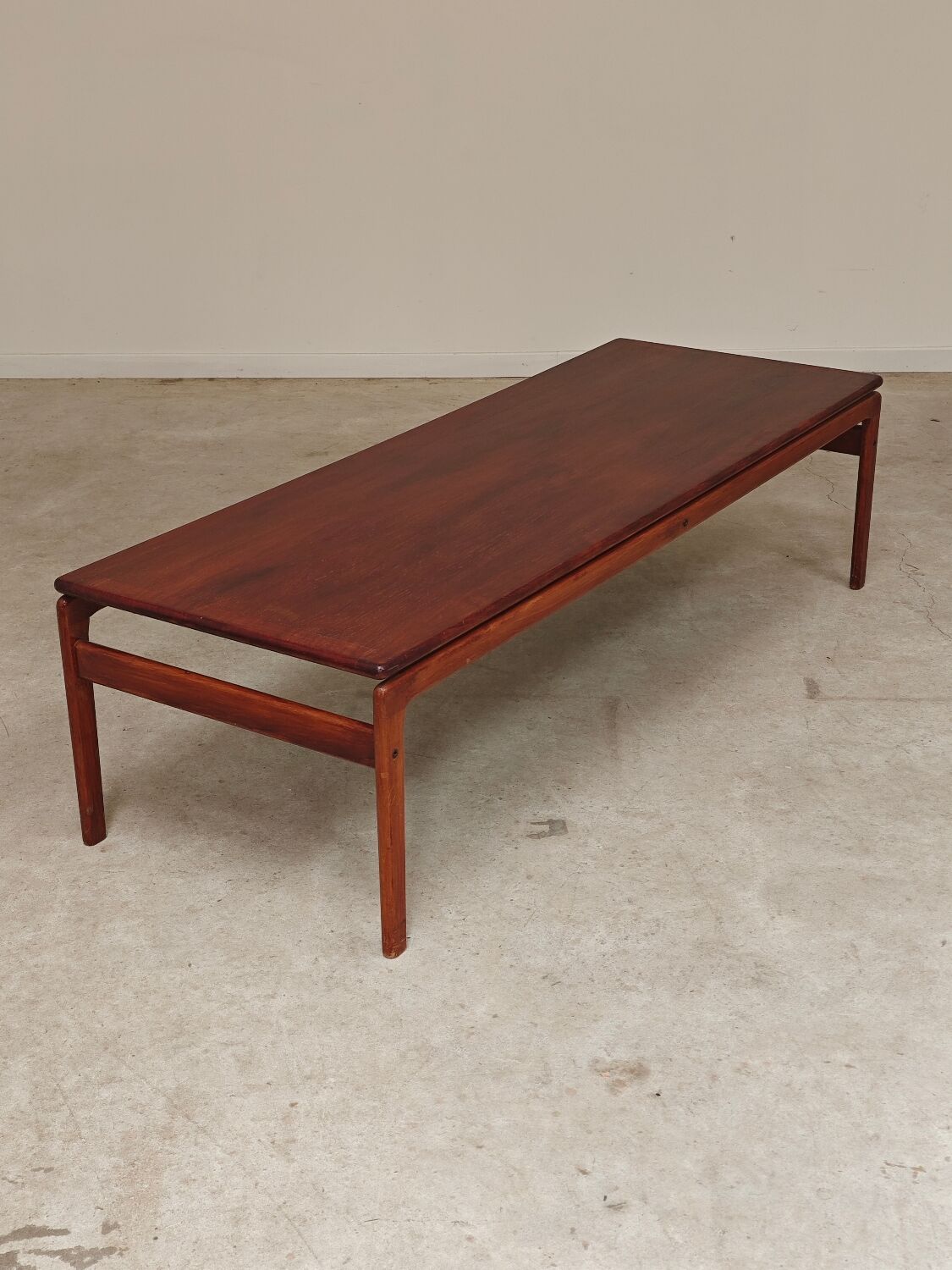 Large Scandinavian teak coffee table Trioh 1960