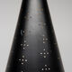 Hanging wall lamp with black perforated cap, 1960's