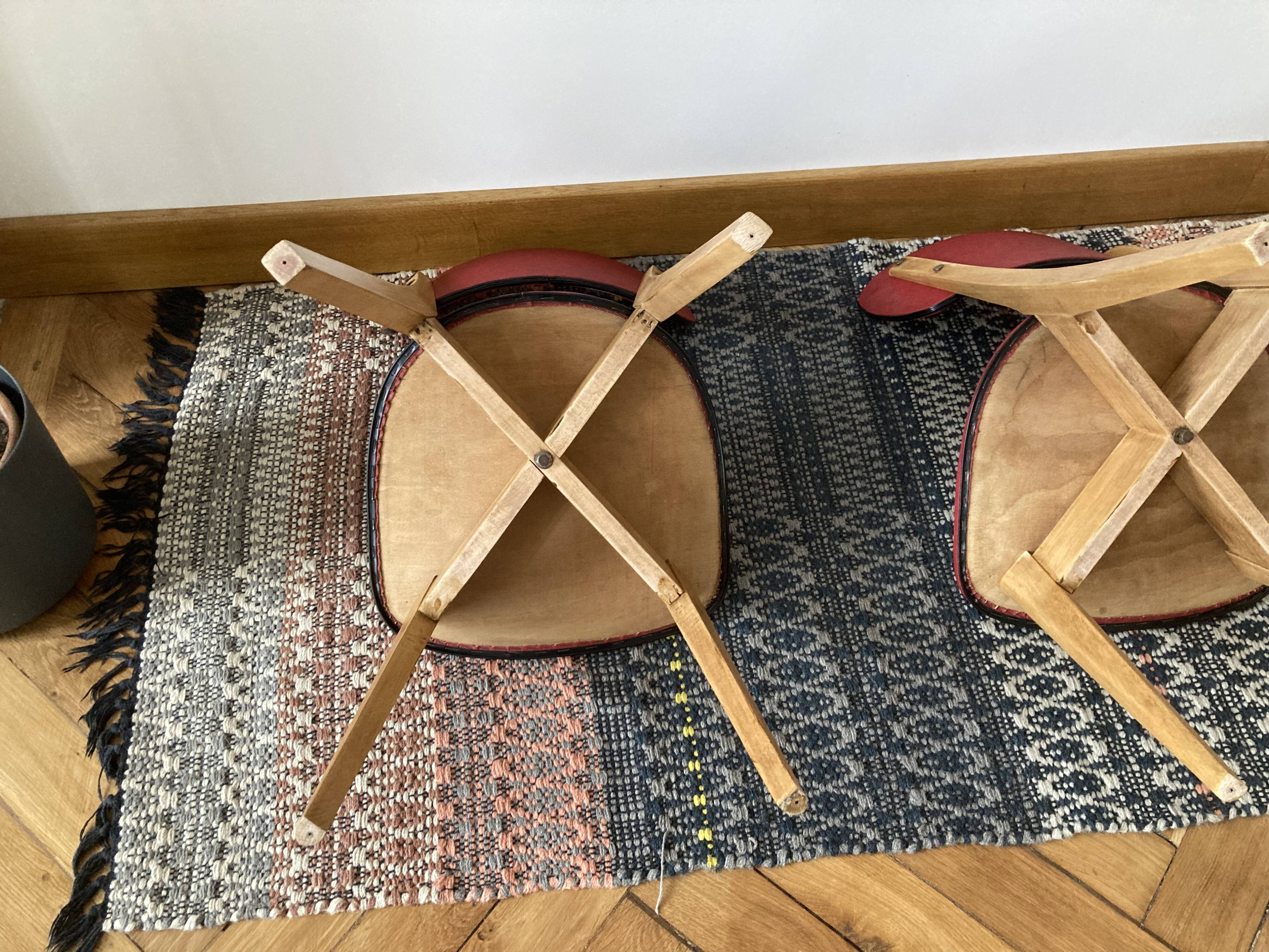 Pair of red skai chairs
