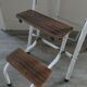 Stool step stool with 3 steps in wood and metal, 1960s