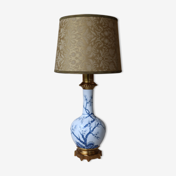 Lampe Hollywood regency chinoiserie porcelaine de Paris