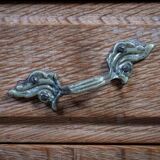 Brutalist Oak Bedside Tables attributed to Henning Kjærnulf, 1970s, Set of 2