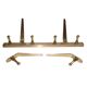 Original WHW Workshop HAGENAUER Vienna, Brass Wall Coat Rack + 2 Hooks
