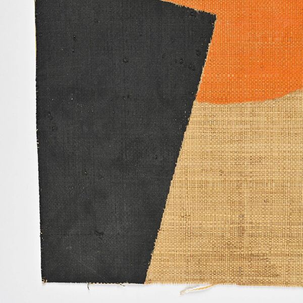 Peinture sur toile de jute par Hans Peter, Suisse vers 1975