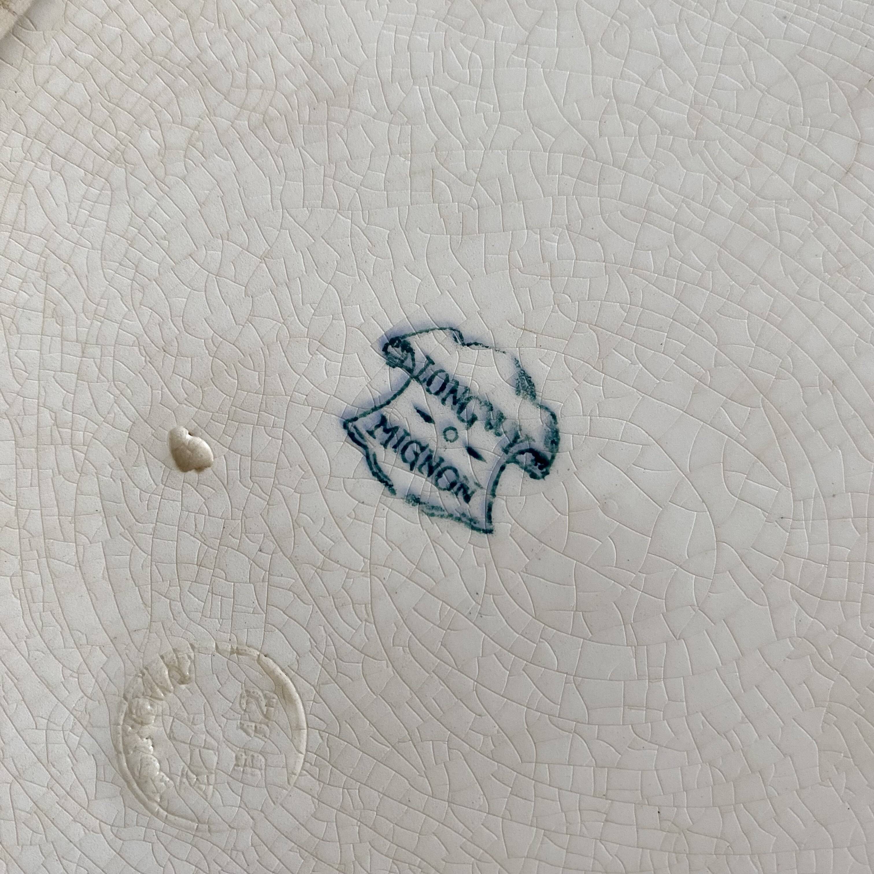 Plat rond en terre de fer Longwy "Mignon"