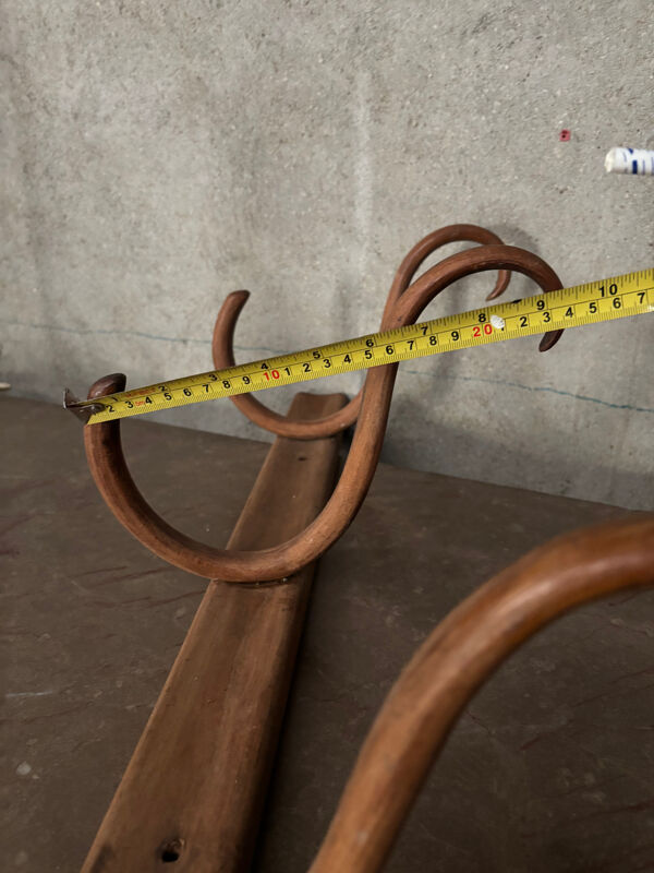 Patère ancienne bois courbé Fischel