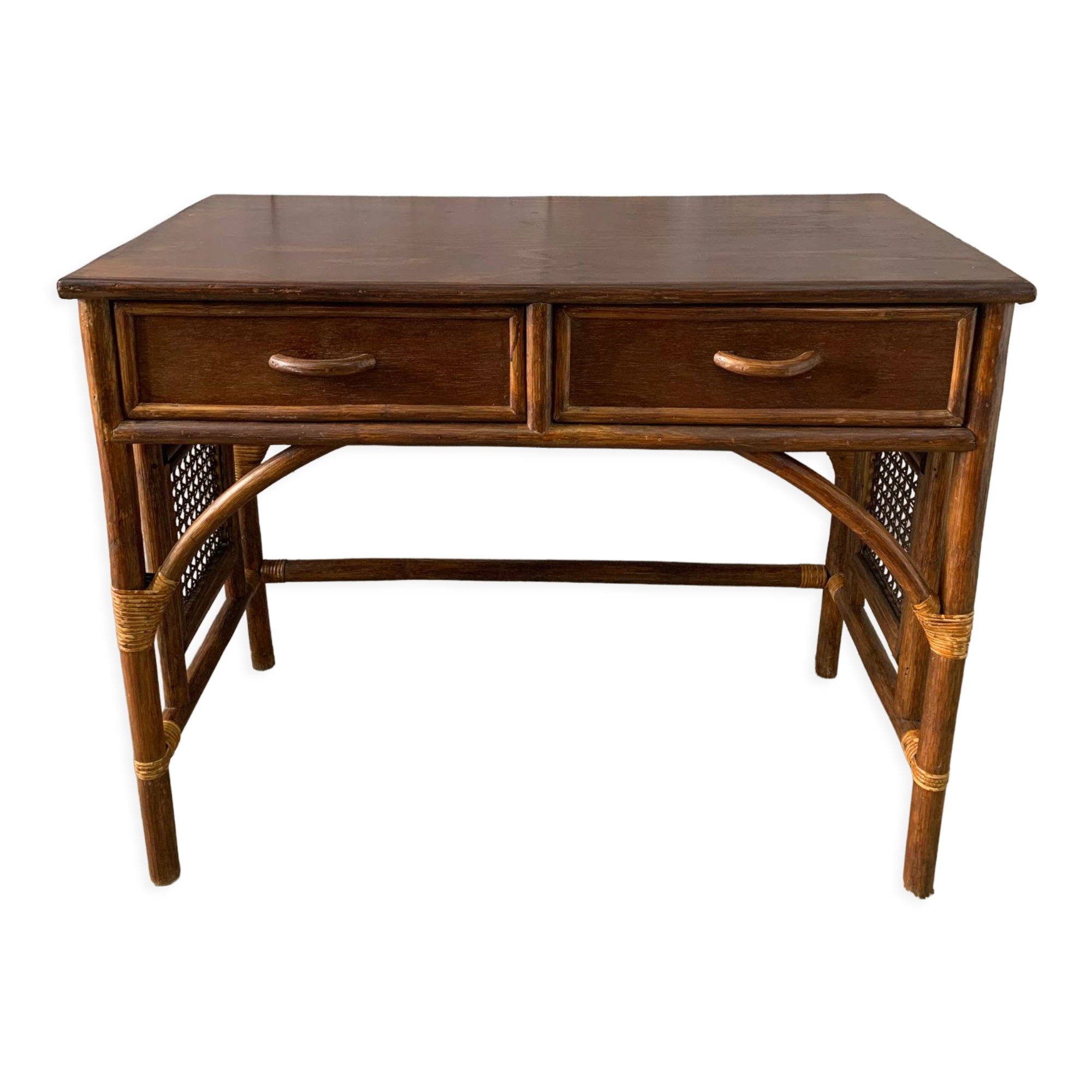Rattan console/desk