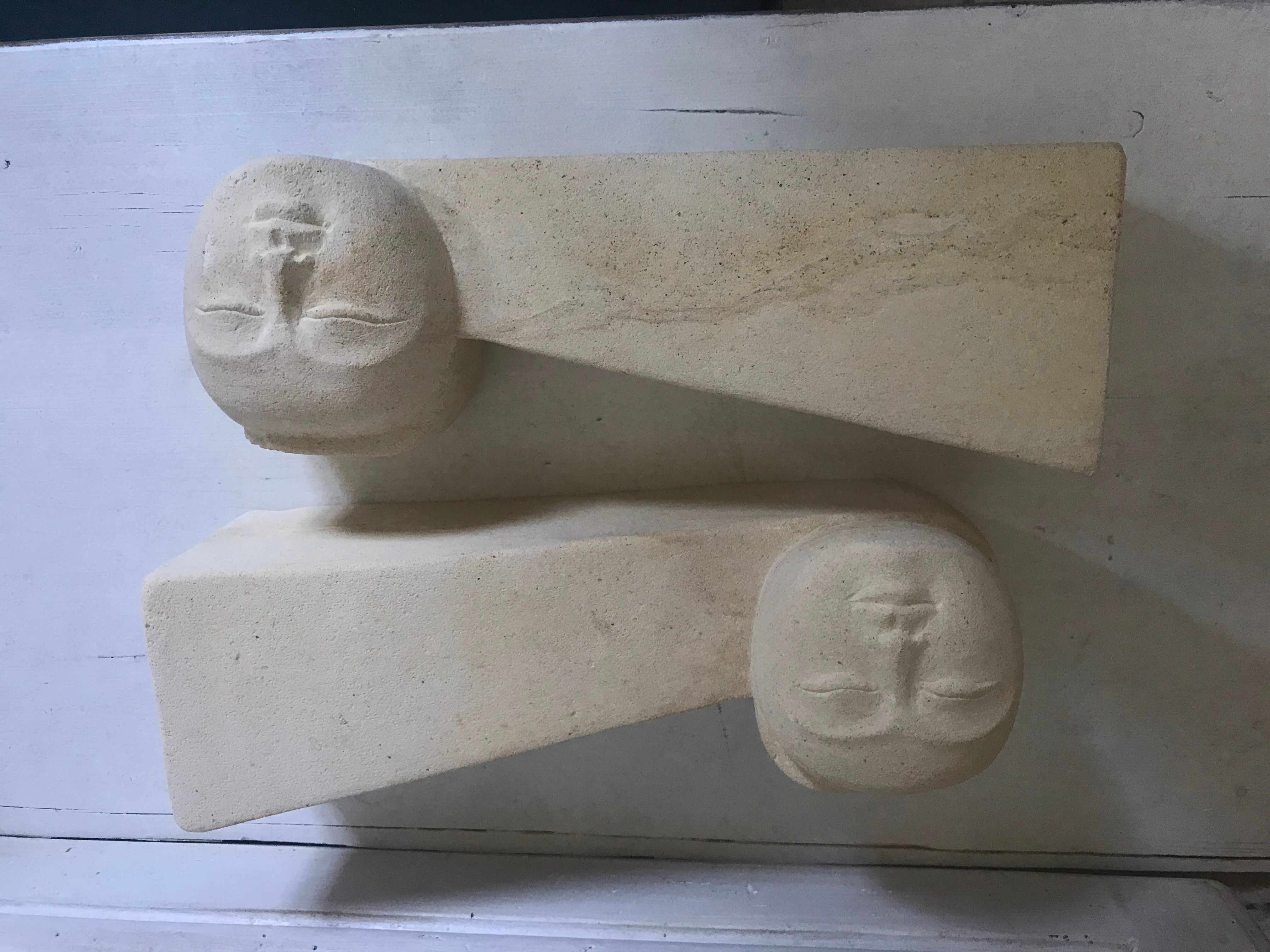 Pair of stone book clamts