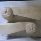Pair of stone book clamts