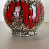 Zig Zag Pottery Fat Lava Vase Made by Scheurich, Germany, 1970s