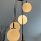 Lustre cascade de globes opaline des années 70