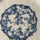 Large royal blue plate made of earthenware from 1875 Gien.