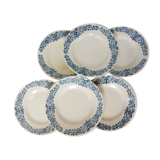 6 vintage Longchamp ironstone dessert plates, Alesia model 211226