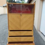 Secretary chest of drawers vintage light wood year 50 60