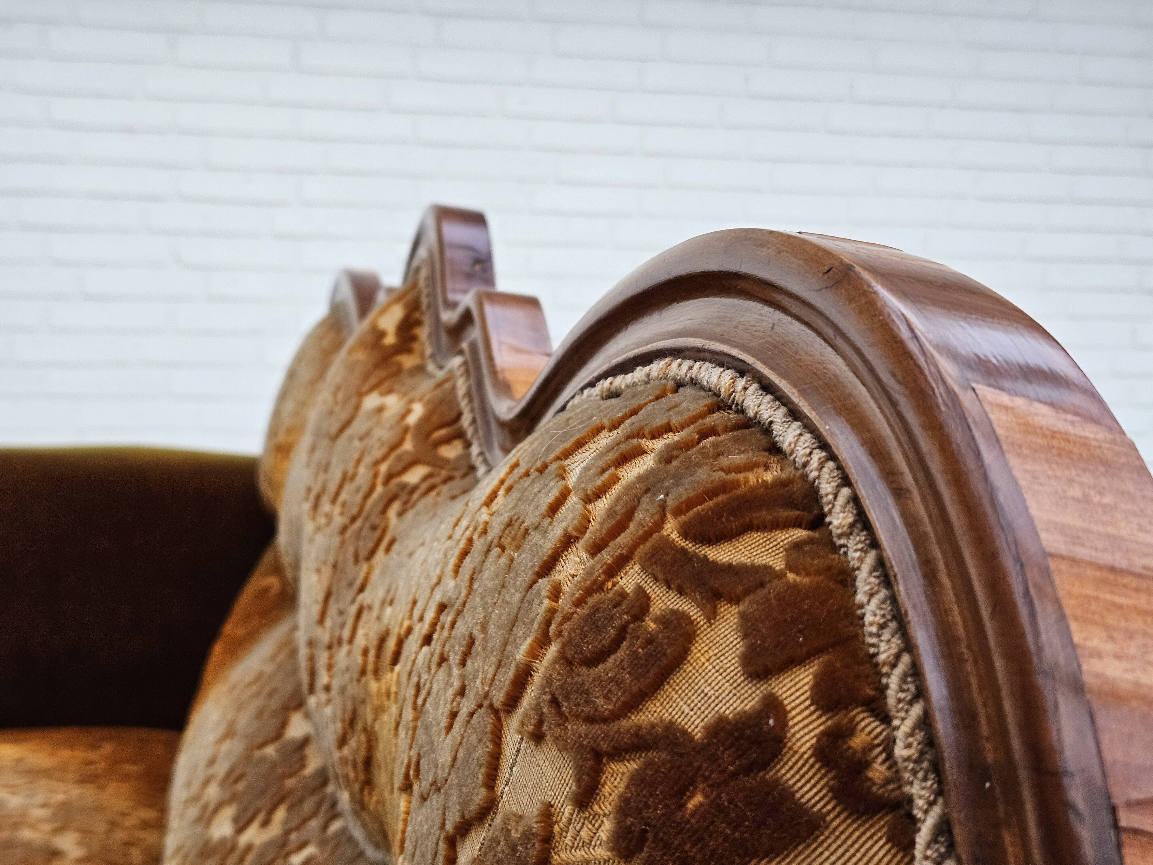 Années 1930, canapé danois 2 places, bois de frêne, état d'origine.