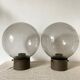 Plafonniers vintage globes en verre fumé