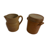 Lot of milk pitcher and jar