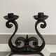 Brutalist double candle holder wrought iron
