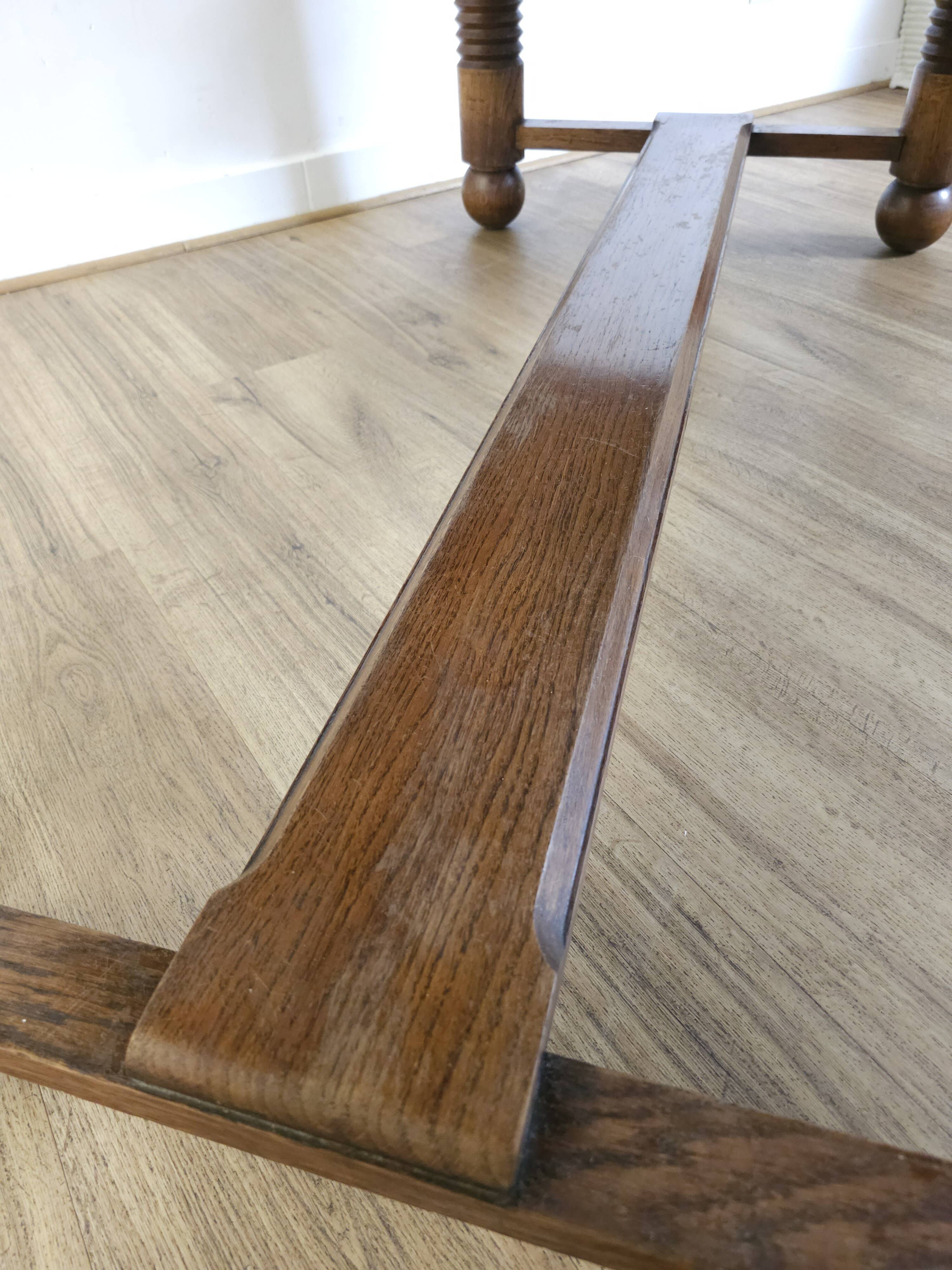 Oak dining table, DLG Charles Charles Dudouyt, 1950s
