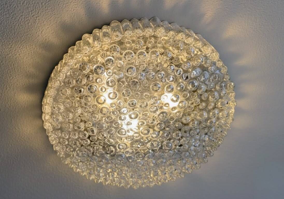 Space Age Staff ceiling light with bubbled glass