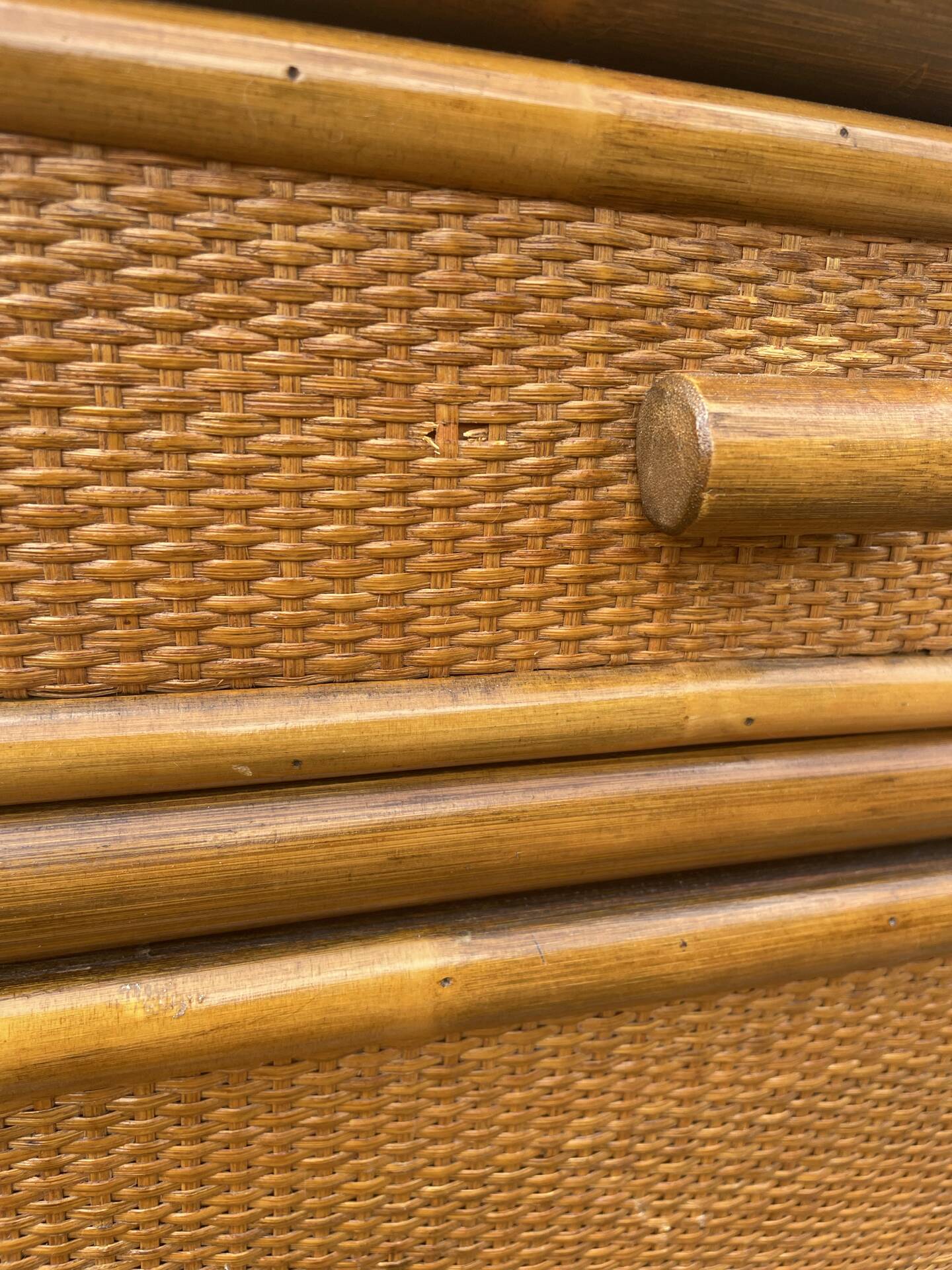 Vintage bamboo and rattan desk – 1960s-70s