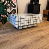 White and black mosaic tile coffee table