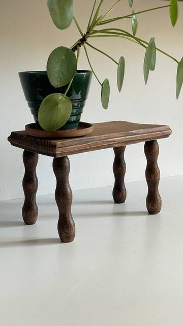 TABOURET Vintage BOIS Tourné