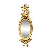 Vintage Empire style wall mirror in gold resin
