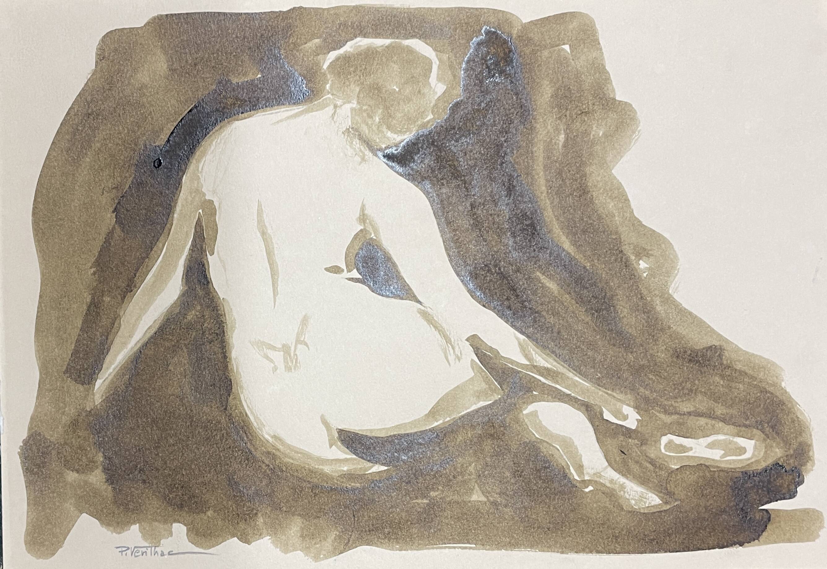 Painting signed in Chinese ink “female back”