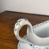 Sarreguemines U&C Flore model sauceboat, 19th century
