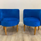 Pair of Retro Armchairs in Blue