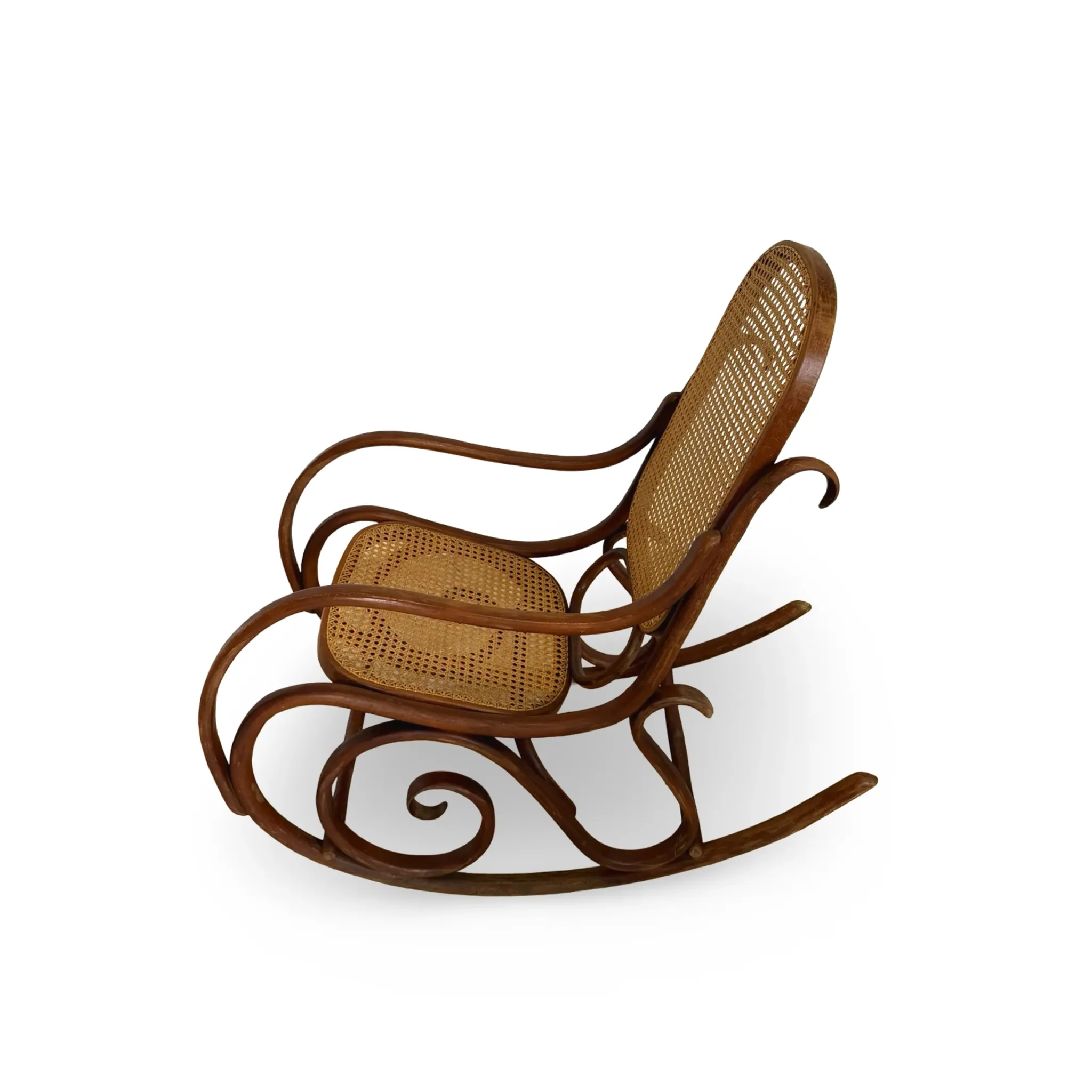 Vintage Bentwood Rocking Chair in the Thonet Tradition, by FMG, 1940s/