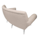 Mid-Century Gigi Radice for Minotti White Boucle Curved Six Legs Sofa