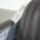Set of 2 sturdy industrial black cowhide Aviator design armchairs with aluminium and rivets